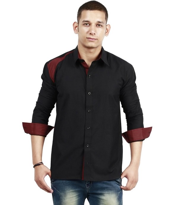 black solid casual shirt
