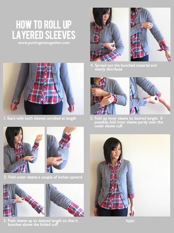 how to roll up layered sleeves