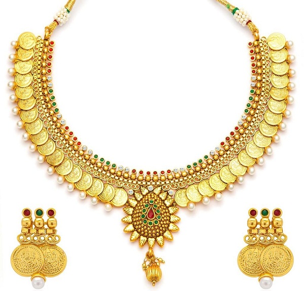 kasu mala a gold plated temple jewellery coin necklace set of kerala