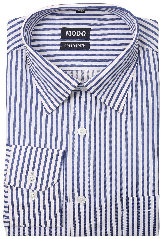 white blue striped formal shirt