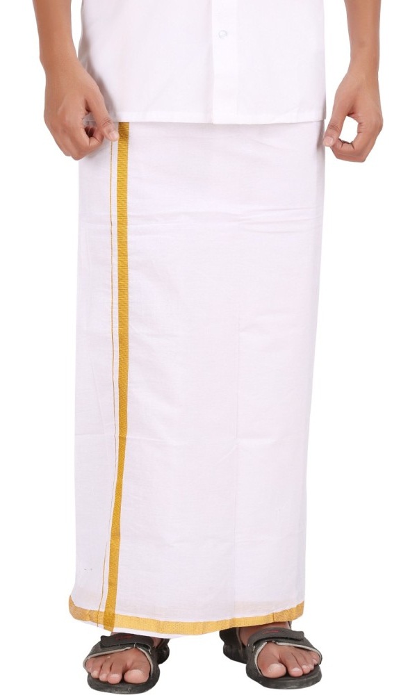mundu a traditional white cotton solid dhoti of kerala