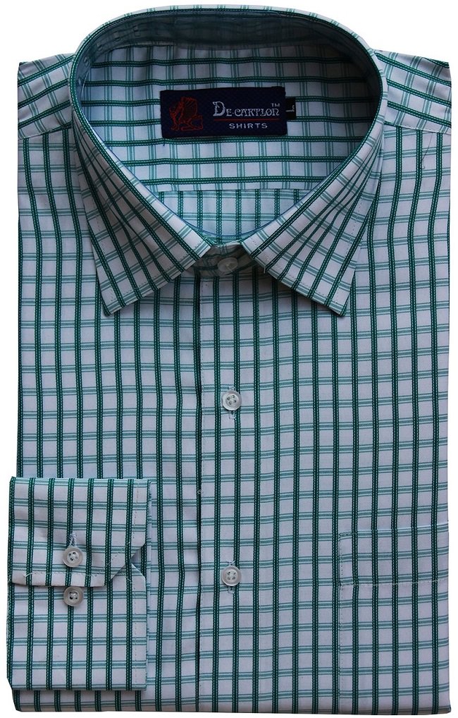 white green checked formal shirt