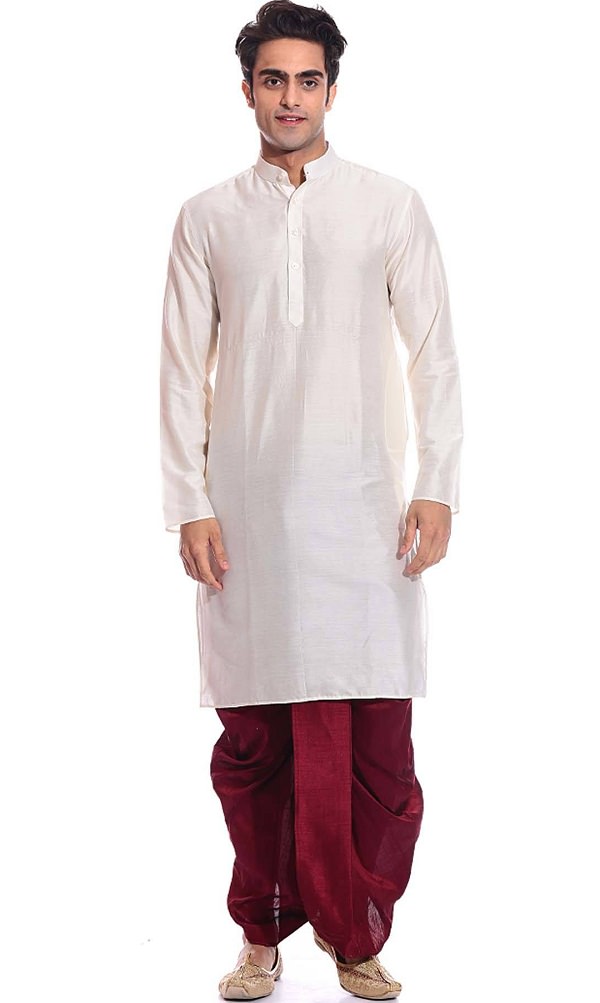 white silk dhoti kurta set, list of traditional dresses of indian states 