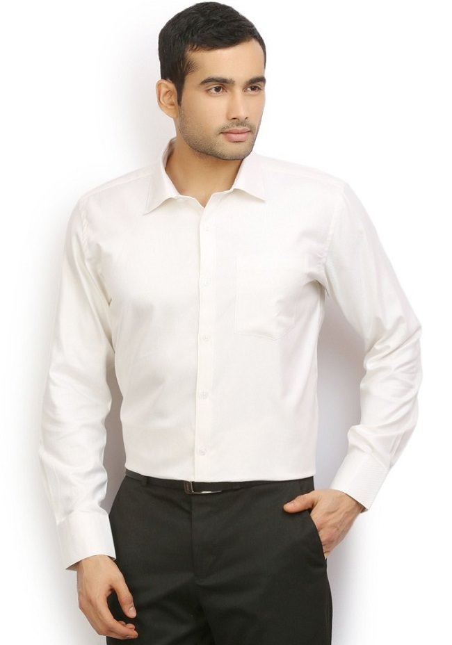 white solid formal shirt