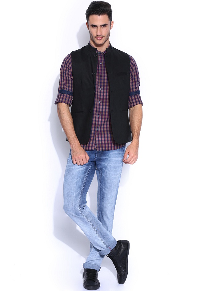 nehru jacket with jeans