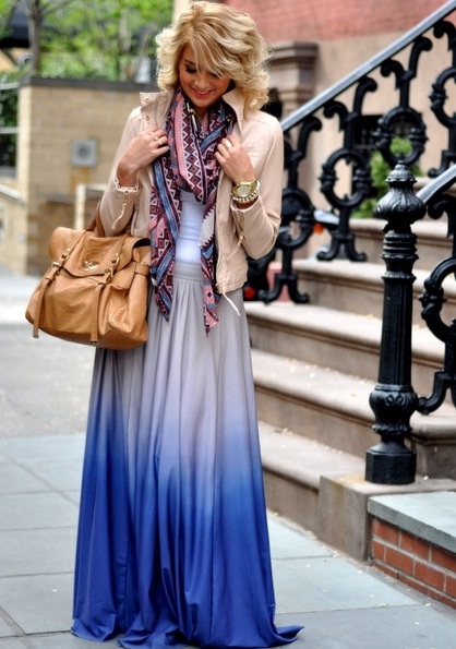 ombre maxi skirt with tank top