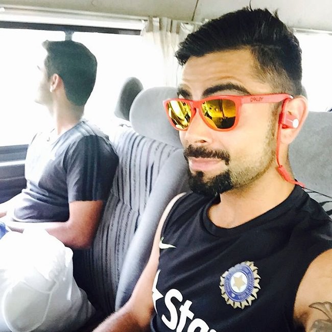 virat in red sunglasses