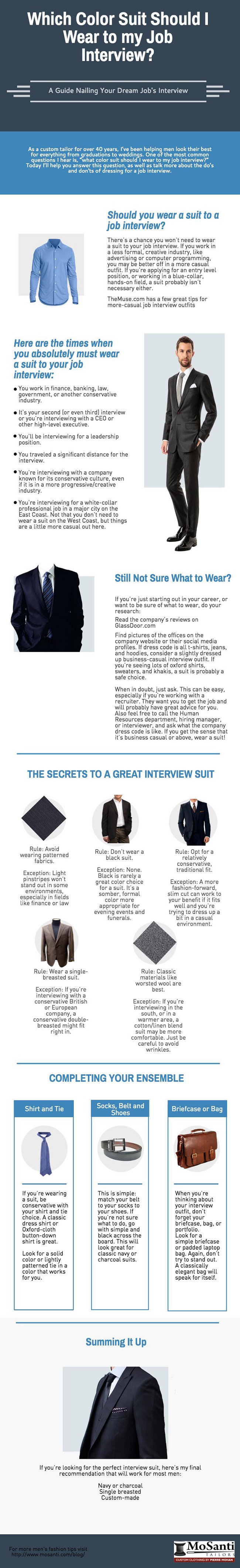 job interview suit color