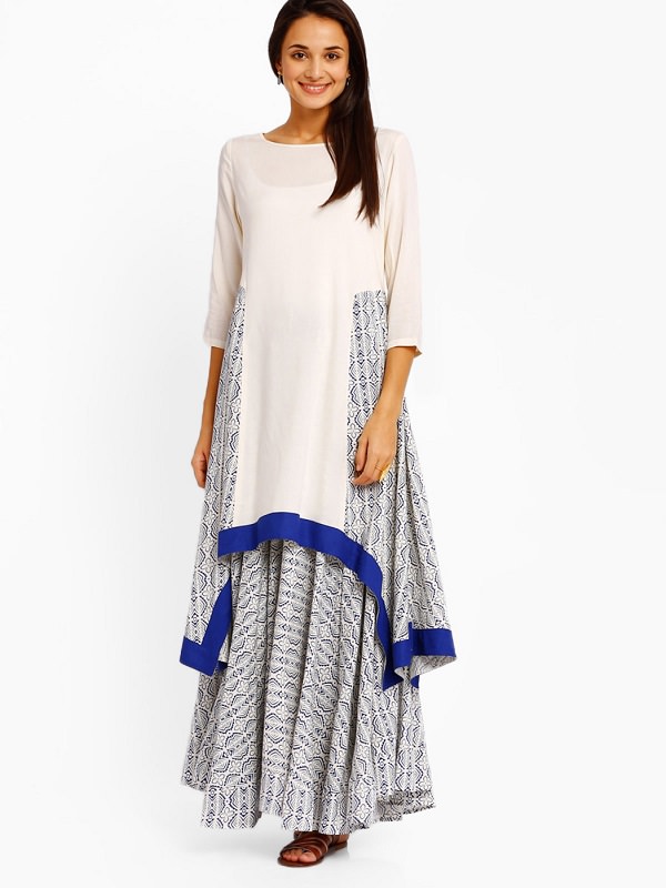 minimal kurti with skirt