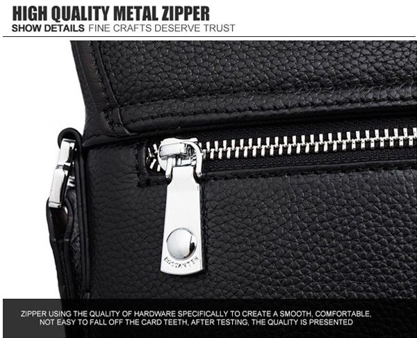 zip test to identify genuine leather purse for men