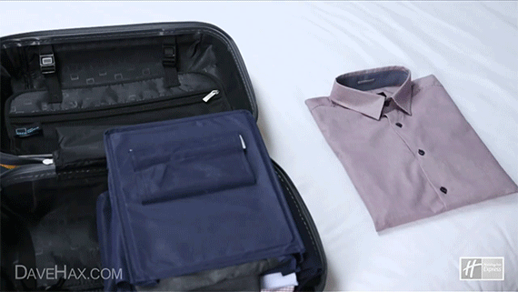 how to pack smarter, best way to keep shirt collar straight while travel packing