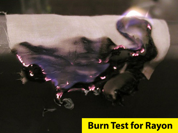 Rayon fabric burn test