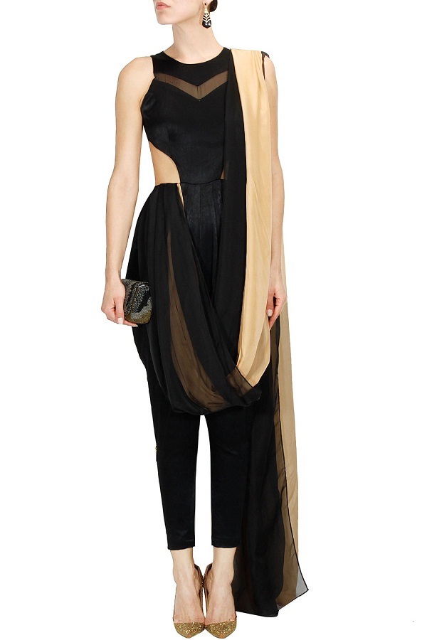 black-draped-jumpsuit-with-drape-saree