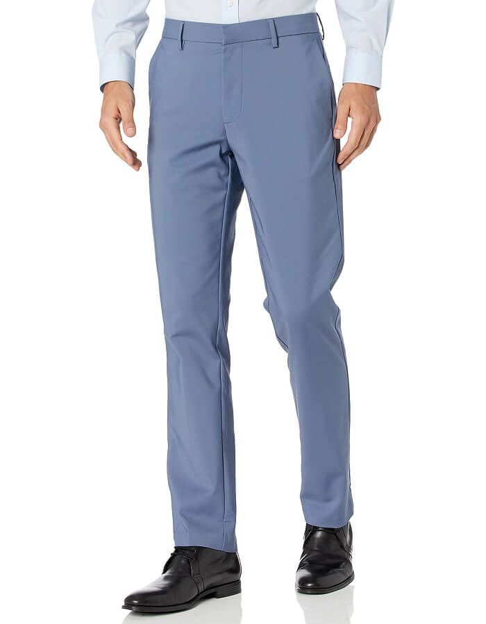 slim fit solid formal trousers 