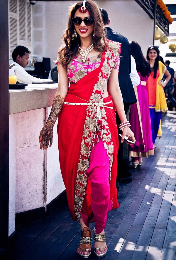 red-and-pink-saree-with-dhoti