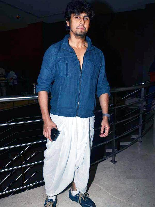 Dhoti with Denim Shirt