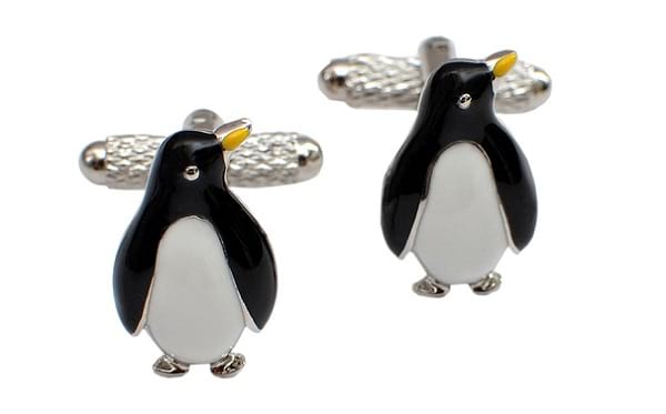 Alvaro Castagnino Black & White Penguin Shaped Cufflinks