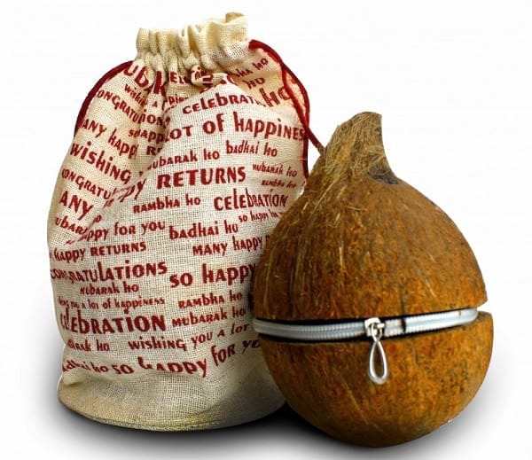 Pack your Eco Friendly Gifts in Real Coconut with Zipper