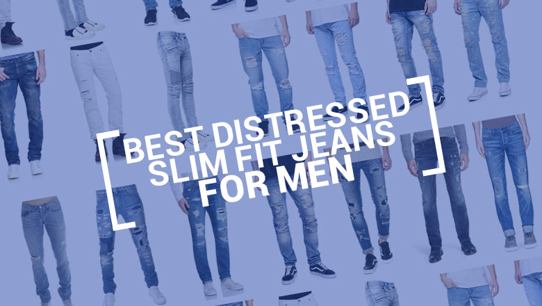 33W X 42L Blue 772 GZIENECC Men Ripped Jeans Slim Fit Distressed Fashion Denim Pants 