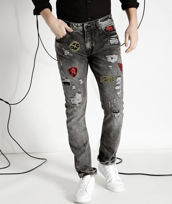 ecko unltd black distressed jeans
