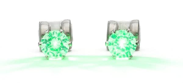 Become the Center of Attention By Flashing Green LED Earrings