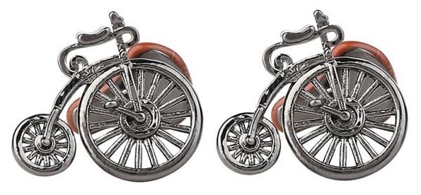 Park Avenue Silver Metal Cycle Style Cufflinks