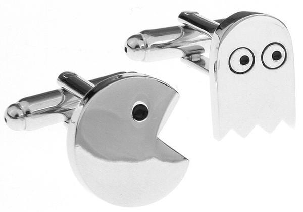 SS Silver Colored Greedy Snake Game Cufflinks