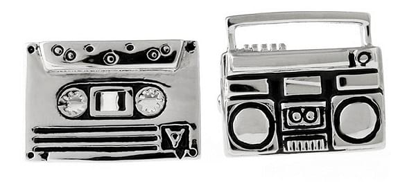 Topen Boom Box Brass Cufflinks with Silver Tone