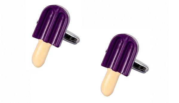 Tossido Purple Metal Cufflinks in Ice Cream Style