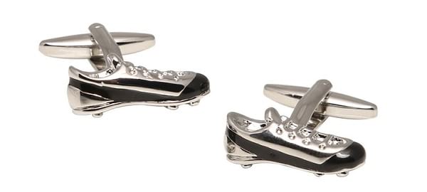 Tossido Silver and Black Shoe Style Cufflinks