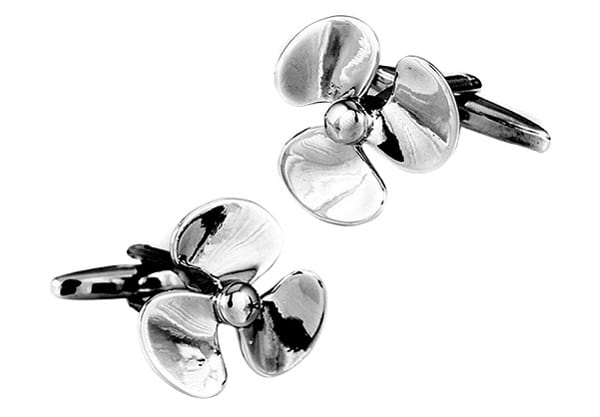 Tossido Silver Classy Style Fan-Shaped Cufflinks