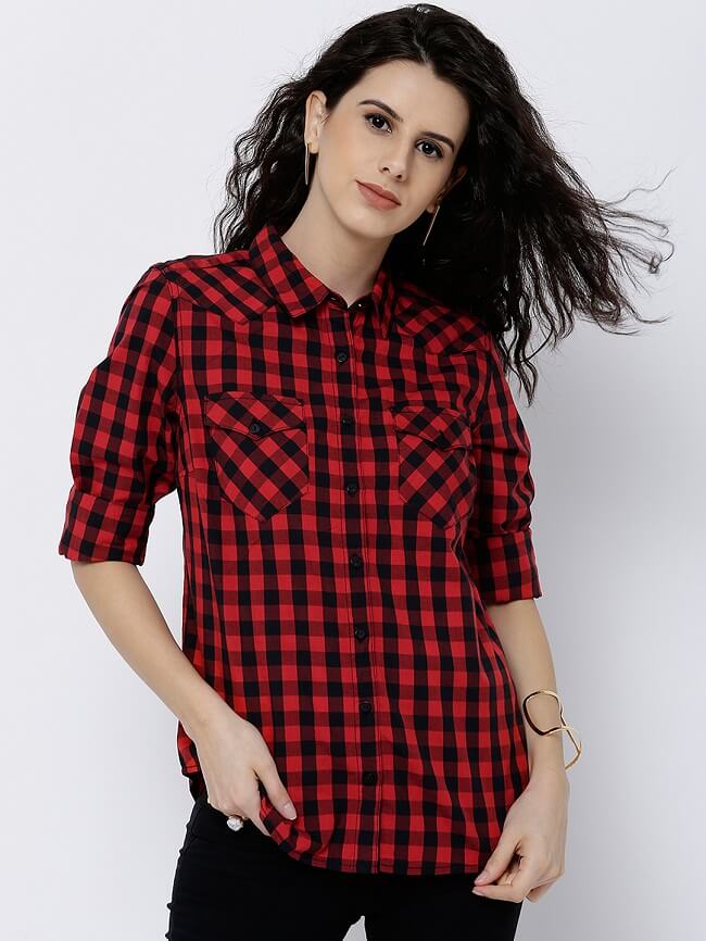 womens checked shirts sale