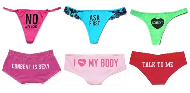 Consent Theme Underwear, Anti-Rape Products