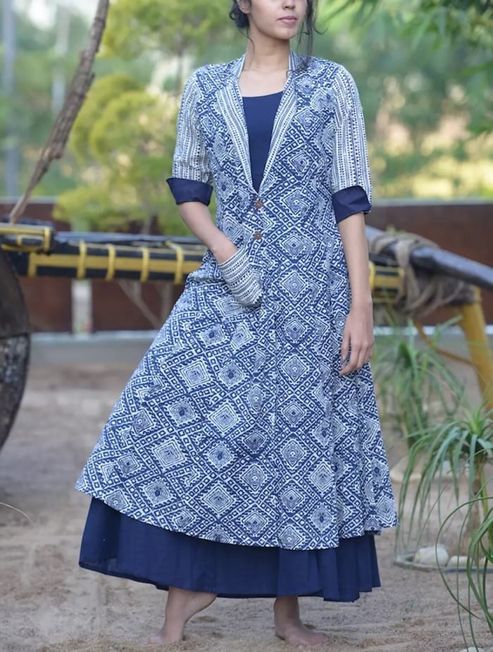 cotton long kurtis with pocket online