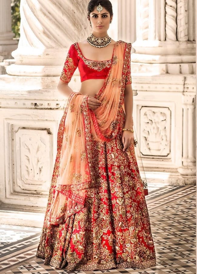 Designer Wedding Embroidered Lehenga Cholie Online