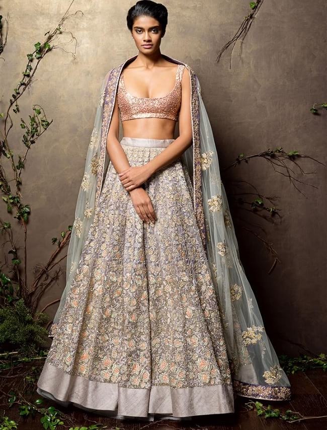 Gray Designer Indian Wedding Lehenga Choli