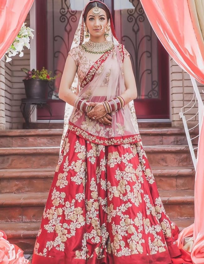 Maroon Additional Embellishments Designer Lehengas