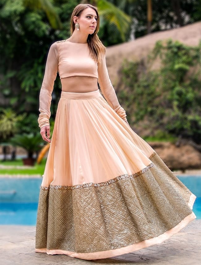 Rose Pink Cotton Silk Lace Work Simple Charm Full Lehengas