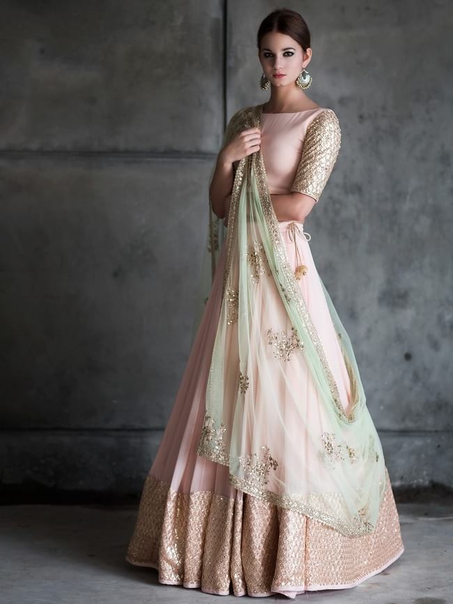 Light Pink Red-Carpet & Marriage Function Lehengas