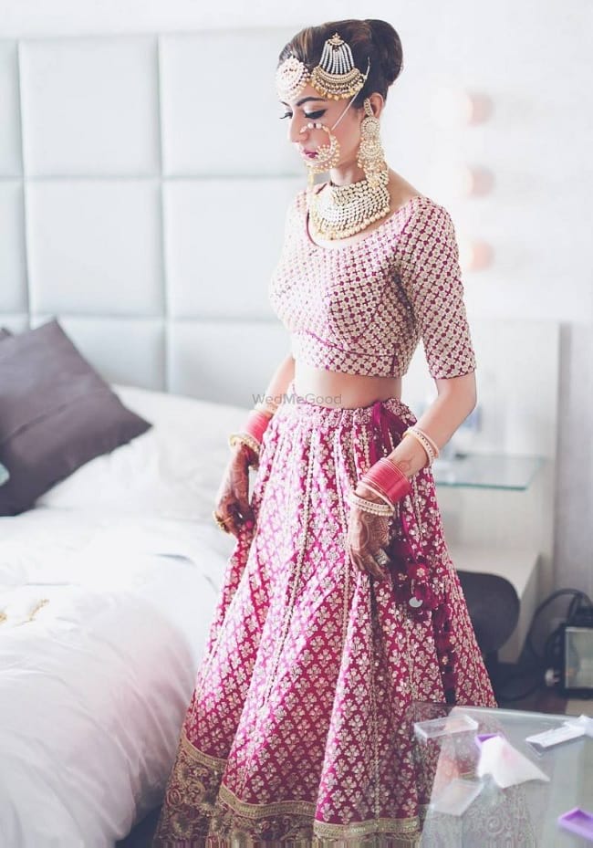 Pink Usually Easy, Breathable And Classic Bridal Lehengas