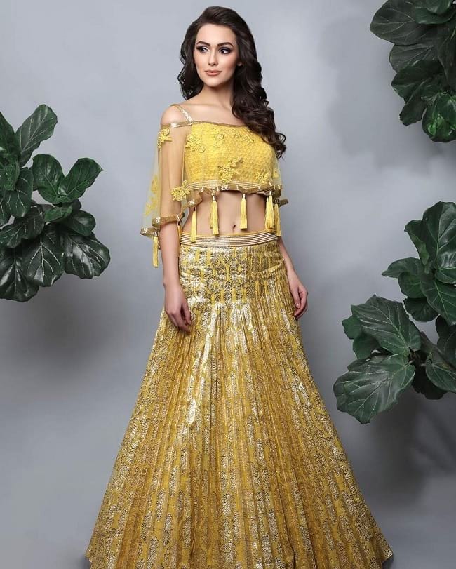 Full Yellow Modern And Beautiful Lehengas Design Online