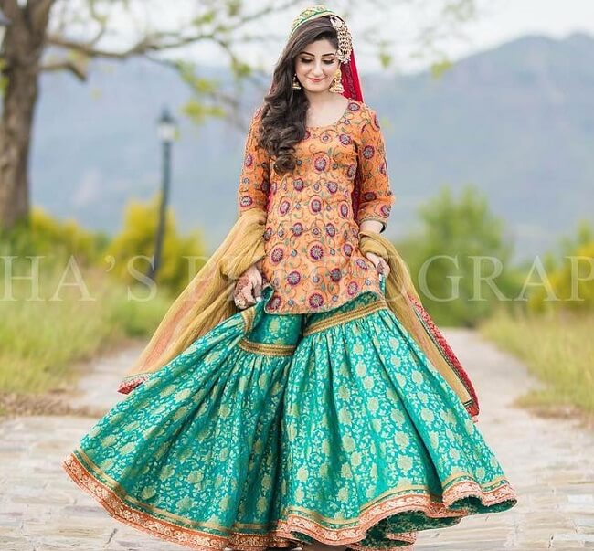 Multicolored Printed Sharara Style Suit Latest 3952SL08