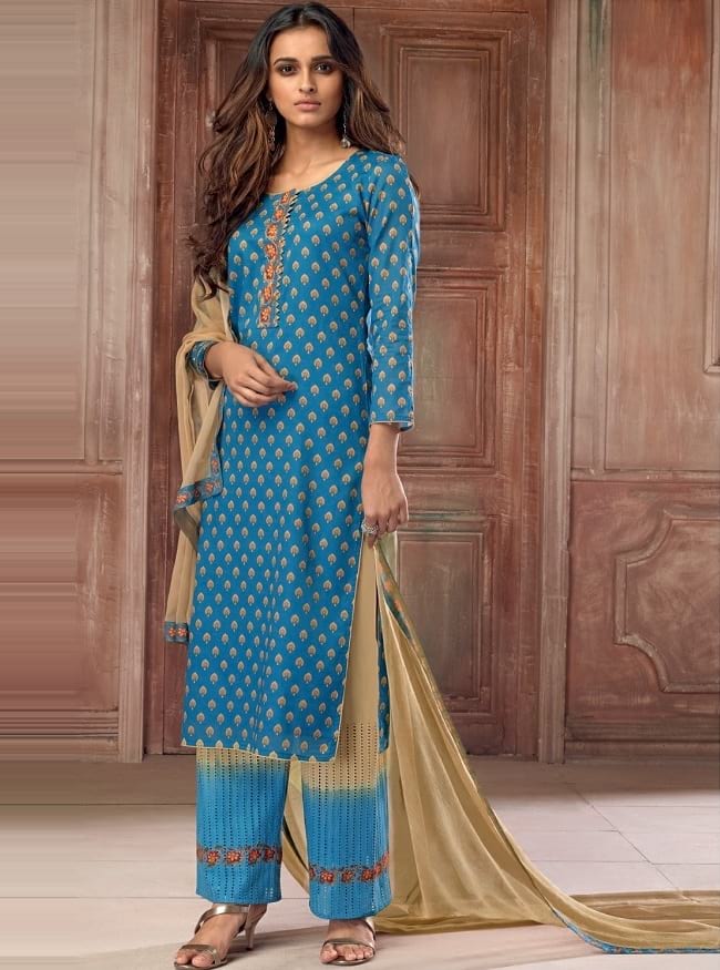 simple printed salwar suit on amazon