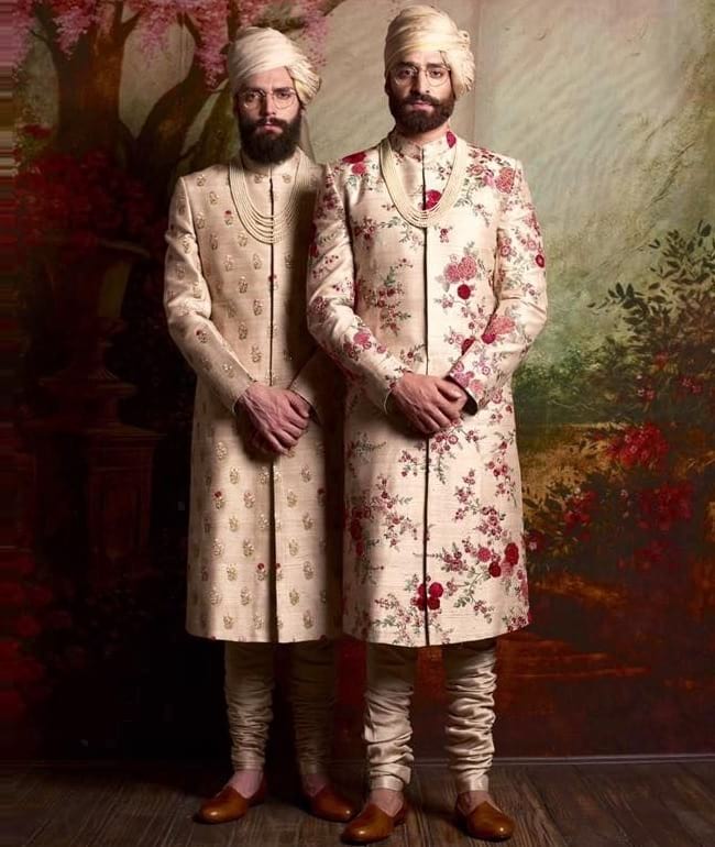 Floral Printed Sherwani for Indian Groom