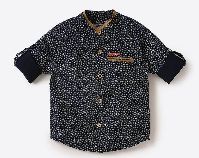 612 league boys checked printed casual shirt