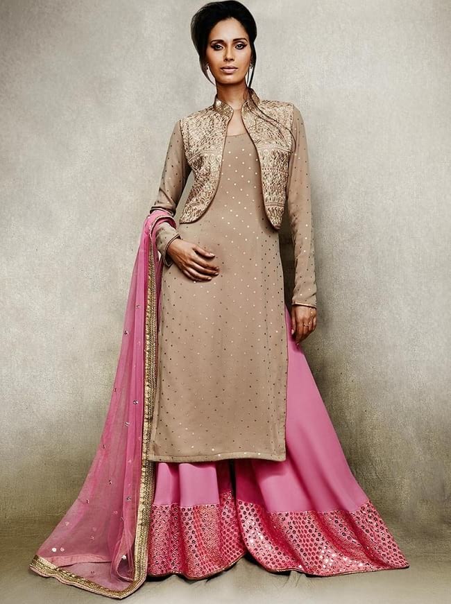 jacket style salwar kameez fancy design online
