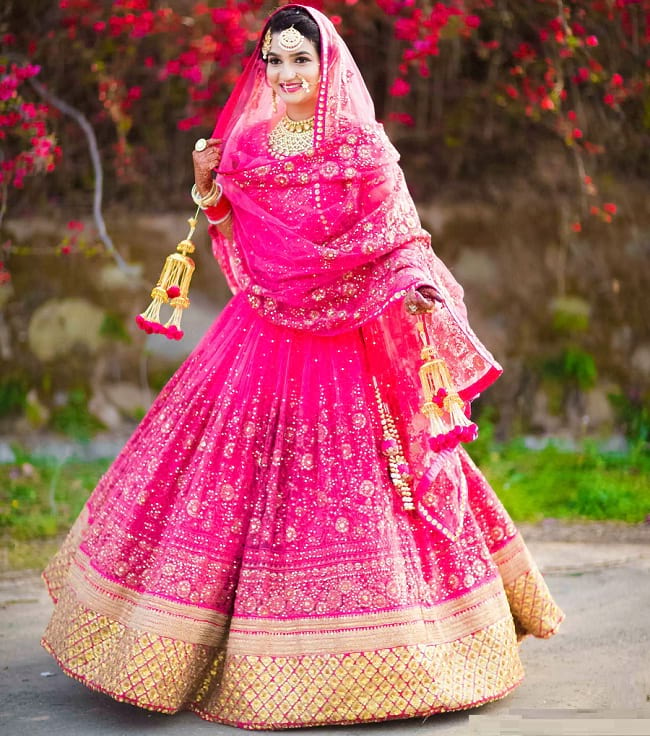 bollywood style punjabi bridal lehenga choli