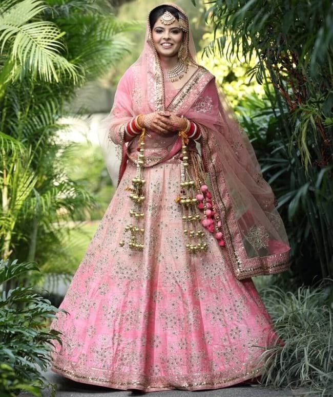 latest pattern ombre style punjabi bridal lehenga