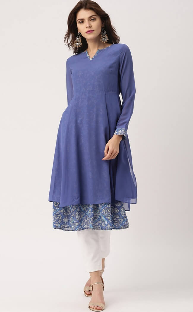 cotton overlay kurtas for ladies online