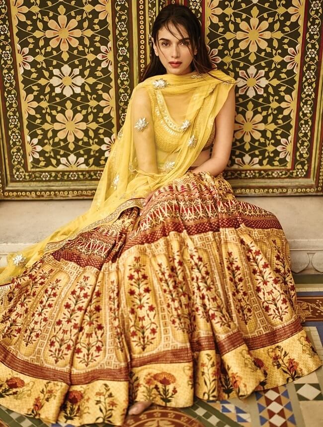 floral print lehenga design with price